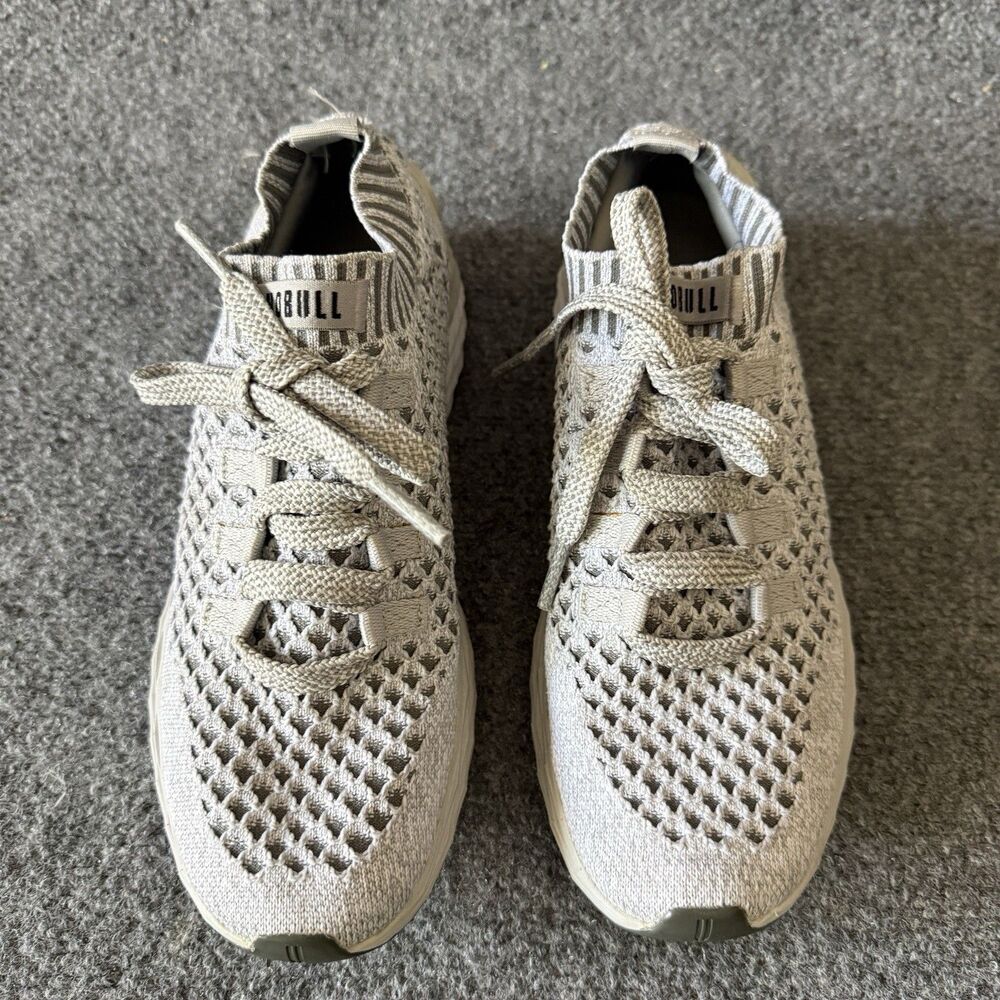 NOBULL Allday Knit Runner Gray White Cross Training Shoes Womens 8 Mens 6.5